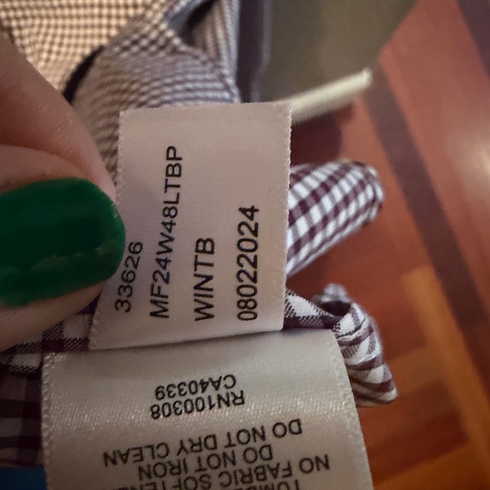 Peter Millar Summer Comfort Gingham Shirt M performance way care EUC - Picture 5 of 5